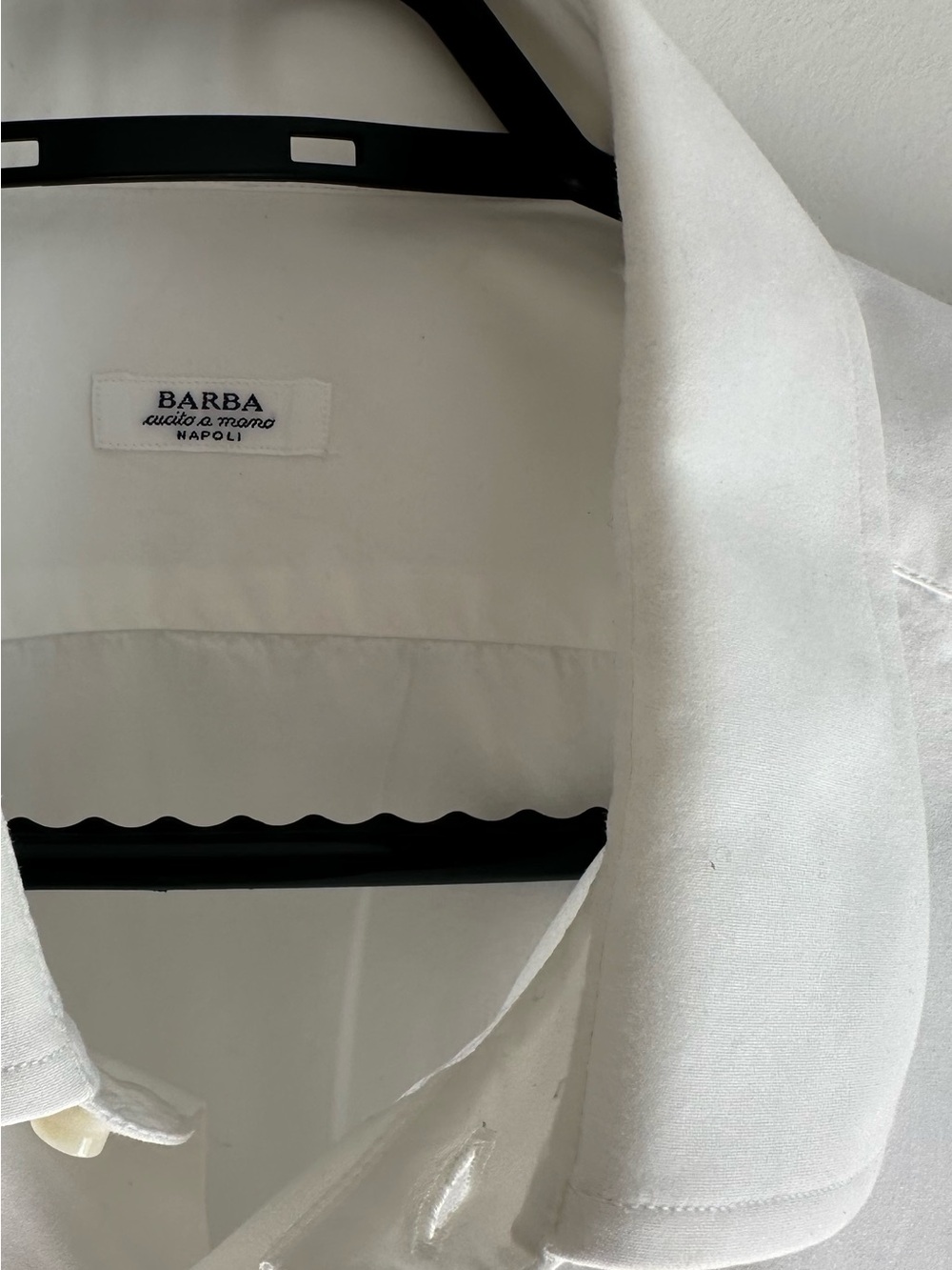 BARBA NAPOLI Cucito a Mano White Dress Shirt | French Cuffs (Size L)